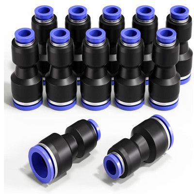 Pneumatische Steckverbinder 10 auf 16 mm gerade Reduzierung 12 Stück Fitting Set