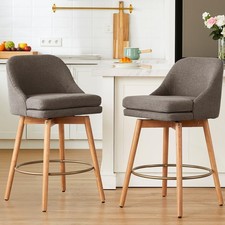 Modern Bar Stools Set of 2 Swivel Counter Height Bar Stools