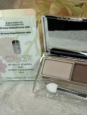 Clinique All About Shadow Duo - 04 Ivory Bisque/Bronze Satin - FullSize NIB Free