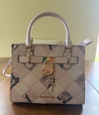 Michael Kors Hamilton Small Satchel Shoulder Crossbody Bag Exotic Pink Multi