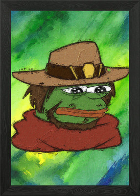 Pepe der Frosch gerahmtes Wandbild Poster Leinwanddruck Bild