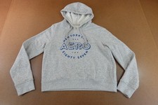 Aeropostale Womens Size Medium Heather Gray Logo Graphic Pullover Hoodie New