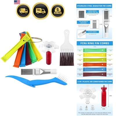 5 PCS Air Conditioner Fin Cleaner Set Include 3 Different Air Conditioner Con...