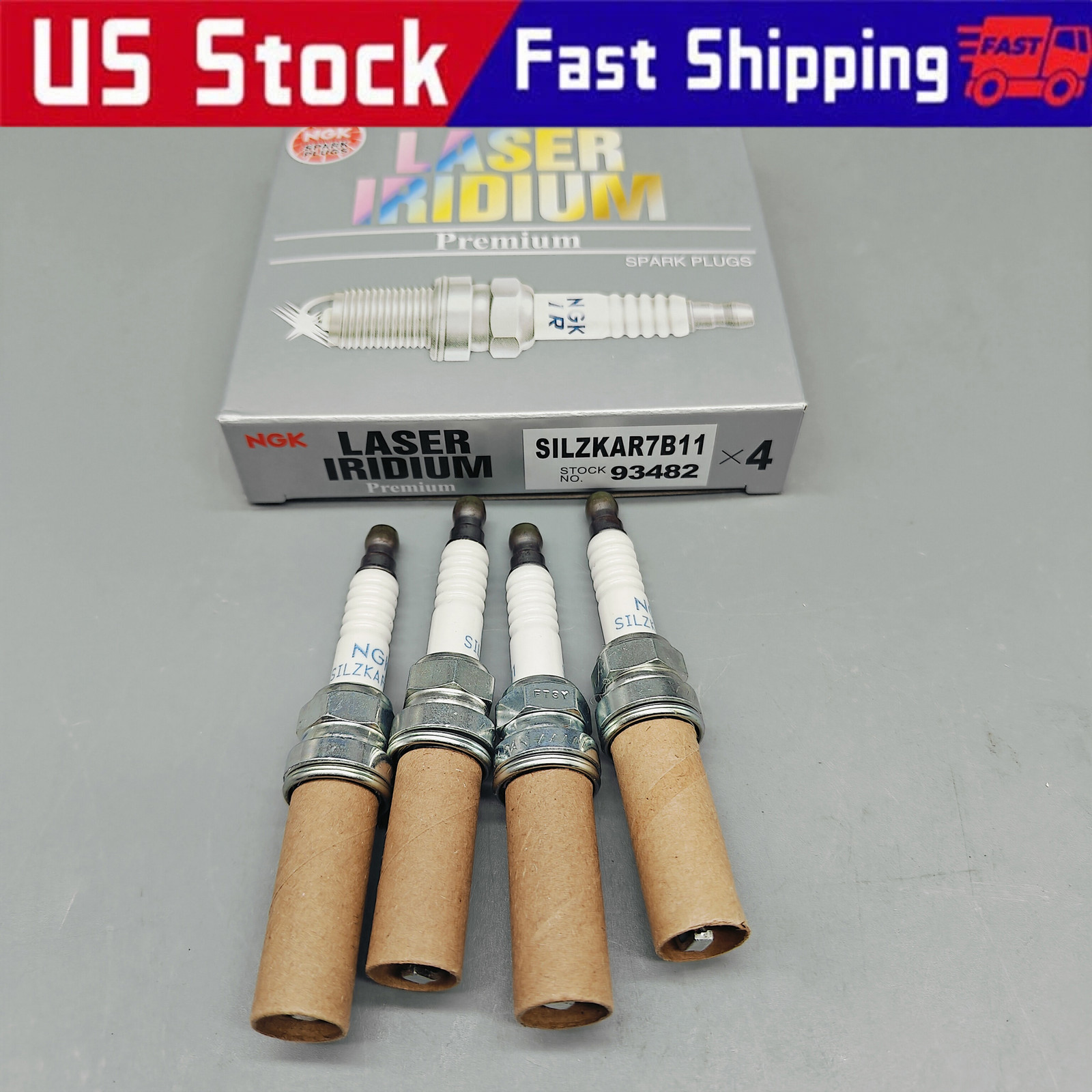 NEW Set of 4 NGK 93482 Laser Iridium Premium Spark Plug SILZKAR7B11