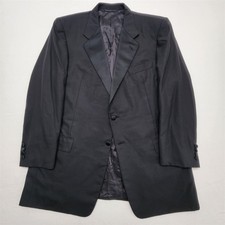 Hickey Freeman USA Made 46L Black Wool Full Canvas Tuxedo Suit Dinner Jacket
