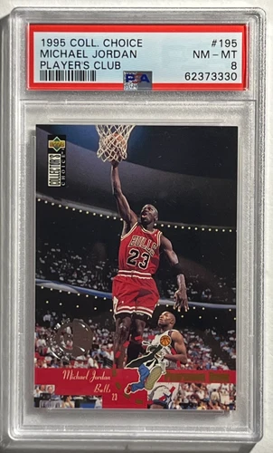 1995 95/96 COLLECTOR'S CHOICE PLAYER'S CLUB MICHAEL JORDAN CARD PSA 8 NM-MT #195