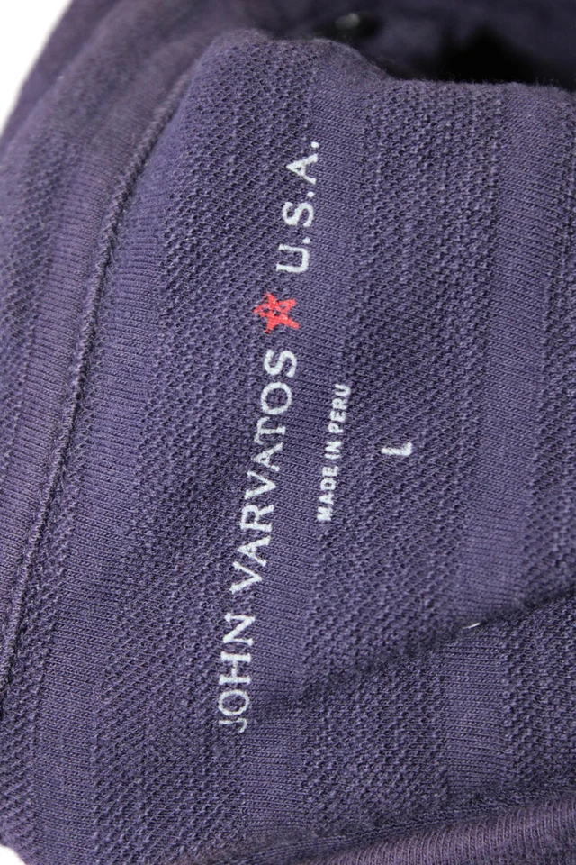 Camiseta John Varvatos Star EE. UU. Para hombres Cuarto Botón Mangas Cortas Púrpura Talla L Foto 4 de 4