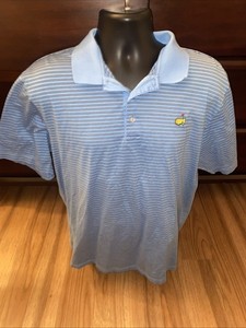 Augusta National Golf Shirt Mens Size XL 55/56 Blue Striped Polo