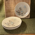 Red Wing Pottery Bobwhite Dinner Plates lot 5 pcs 11" Hand Painted USA MCM