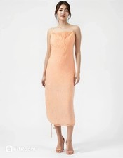 Zimmermann Silk Dress Sz1 Peach Slip Style With Halter Back And Lining. UK/AU 8