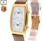 Vintage 1995 [NEAR MINT] SEIKO Noie 1E20-3A00 Dual Time Gold Women Quartz Watch
