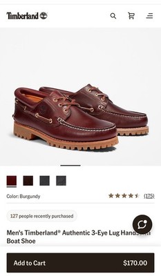 Timberland® Authentic 3-Eye Lug Handsewn Boat Shoes 50009 Burgundy