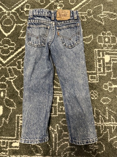 Vintage 1980s Little Levi's Jeans Kids Size 5 Blue Denim Orange Tab