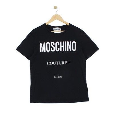 Moschino Graphic T-Shirt Mens Size 42 Black Made In Portugal Milano
