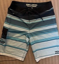 Billabong Platinum X Teal BOYS Size 10 Cargo Swim Board Shorts Adjustable