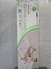 Bamburoba Bamboo Bathtub Caddy Tray Expandable, Adjustable Bathroom Organizer