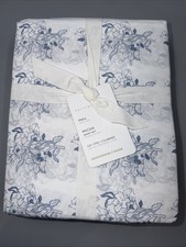 POTTERY BARN - MICHA FLORAL COTTON SHEET SET- FULL - BLUE - New