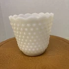 Vintage Fire King Hobnail Milk Glass Planter Vase Pot Bowl 4.25" tall