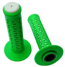 AME old school BMX Unitron bicycle grips - GREEN over WHITE