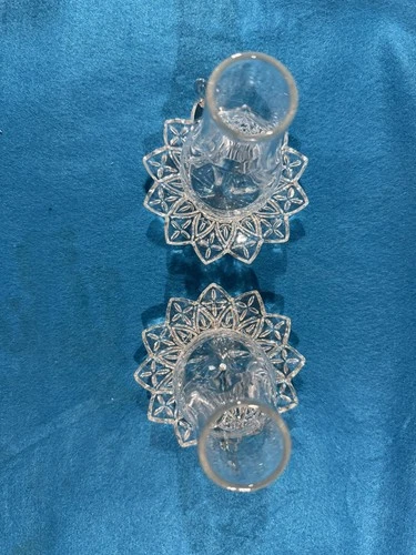 Vintage Small Federal Glass Mini Hurricane Candle Lamp 5.5” high-1960’s