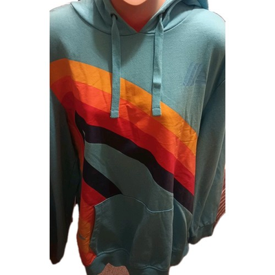 #ad #ad Aldi Gear Pullover Retro Blue Hoodie Graphic Sweatshirt Hooded Size Large 2024 $17.45