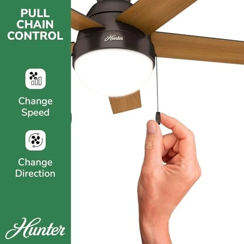 Hunter Anslee 46 Inch Low Profile Ceiling Fan with LED Light and Pull Chain C... - Picture 4 of 15