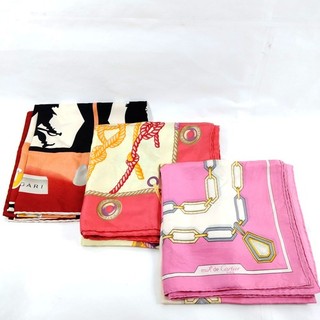 Bvlgari CELINE Cartier Scarf 3 Pieces Set Pre owned Scarf Set Italy 5527908
