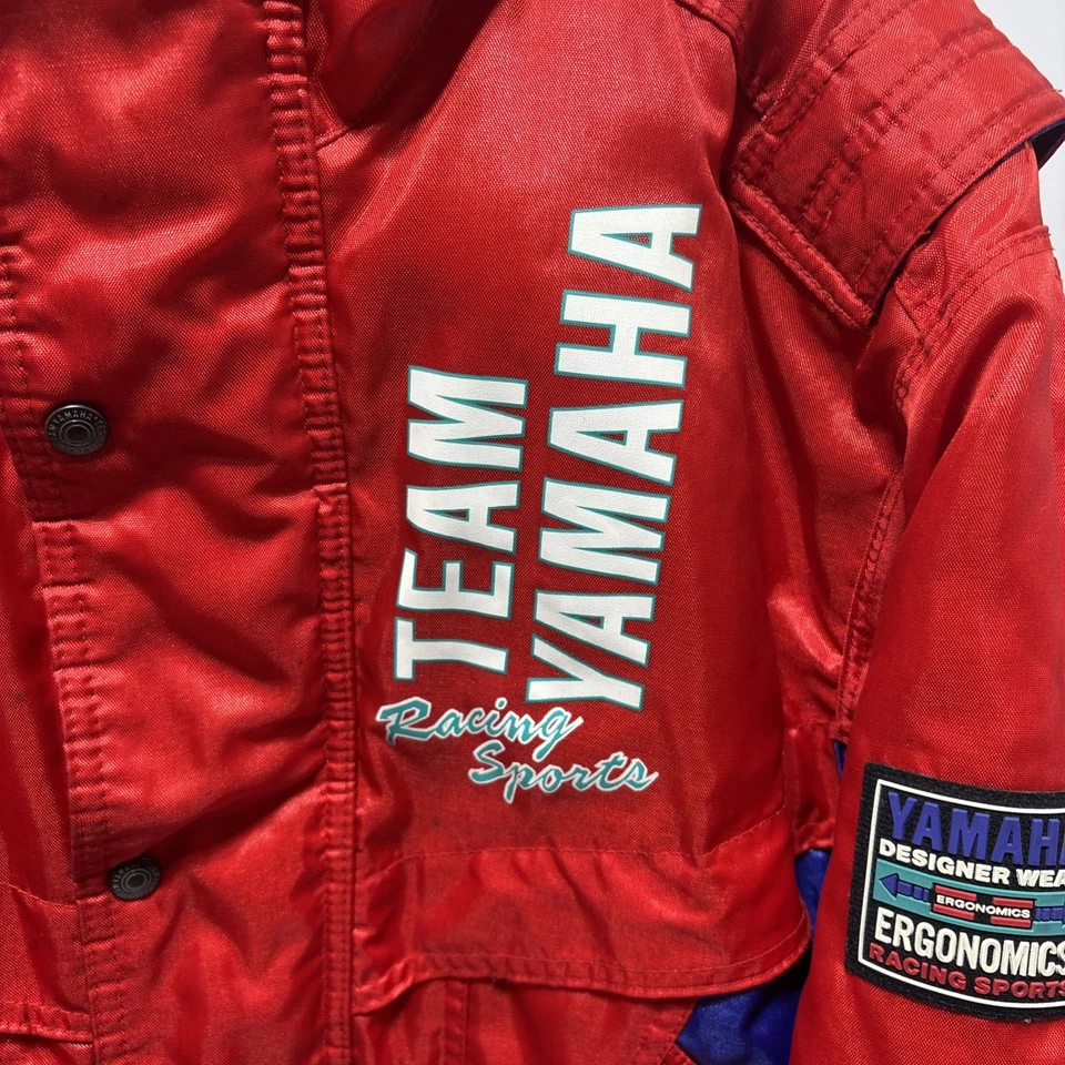 Vintage Team Yamaha Racing Sports Winter Jacket Red/Purple Size L Donny Schmit - Image 2 of 4