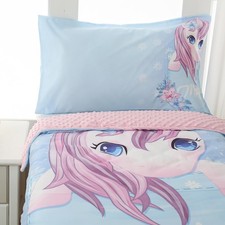 4 Piece Toddler Bedding Set for Girls,Soft Crib Bed Sheets Set in a Bag Inclu...