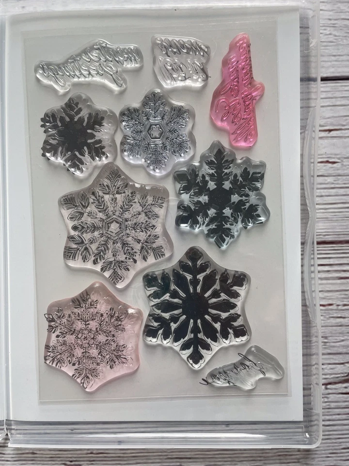 Stampin' Up! Juego de sellos SPARKLING SNOWFLAKES Let It Snow Foto 2 de 2
