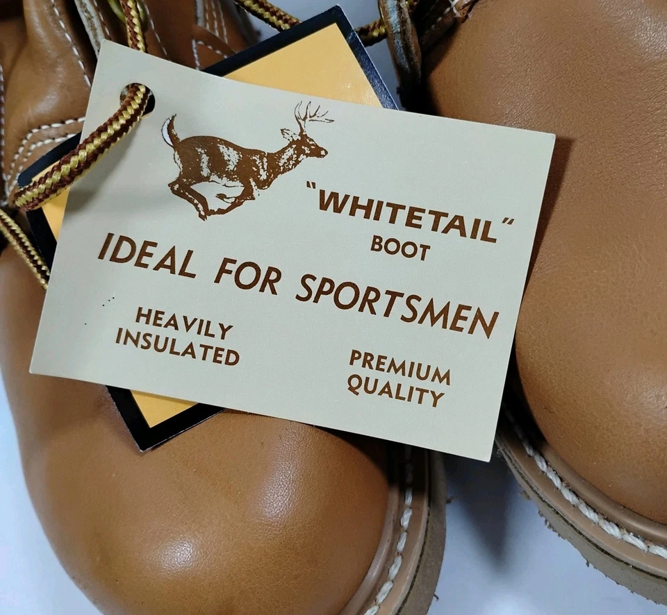 Whitetail Hunting Boot Sz 8 Leather Premium Quality Extra Insulation Made In USA - Image 2 of 4