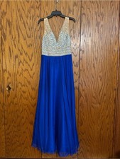 JVN by Jovani Royal Blue Beaded Prom Formal Gown Size 8