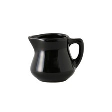 Tuxton China Inc BBR-035 DuraTux 3-1/2 oz. Black Ceramic Creamer - 1 Doz