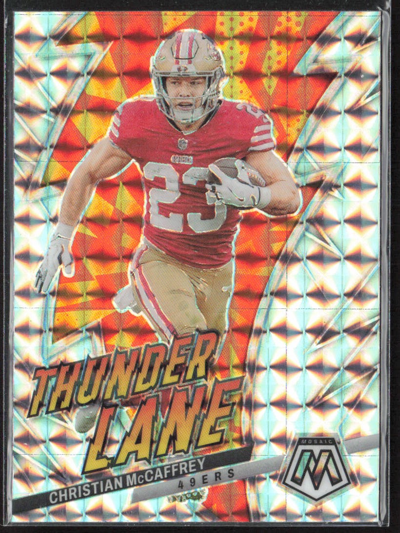 2023 Panini Mosaic #TL-CMC Christian McCaffrey Thunder Lane