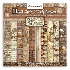 Stamperia Backgrounds Double-Sided Paper Pad 8"X8" 10/Pkg-Coffee And Chocolate,