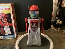 HA-HA Toys Tin Battery Operated Chief Smoky Advanced Robotman