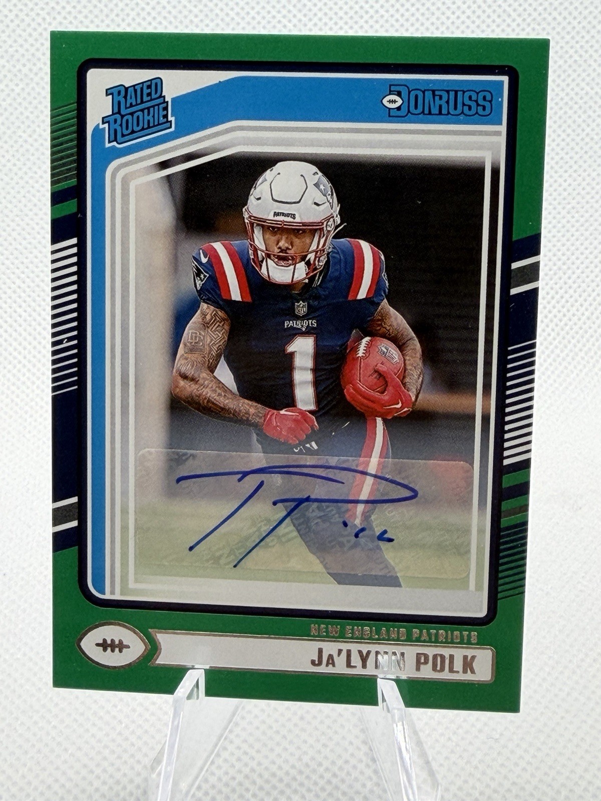 2024 Panini Donruss - Rated Rookie Ja'Lynn Polk #373 Green Autographs (AU, RC)