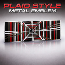 Performance Badge Plaid Style Metal Emblem for Tesla Model S 3 Y X Rear Trunk