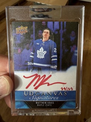 2023-24 UD Clear Cut Matthew Knies Canvas Signatures Red Ink Parallel /23