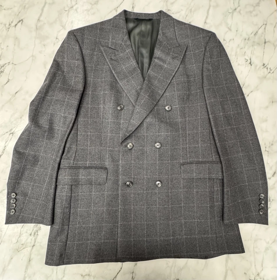 Pristine VTG Burberrys 100% Pure Wool Suit  Pinstripe Grey Mens 41R Made In USA - Image 2 of 4