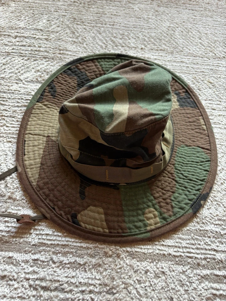 U.S Military Woodland Camouflage Boonie Hat Type II Jungle Size 7 1/4 Date 1985 - Image 2 of 4