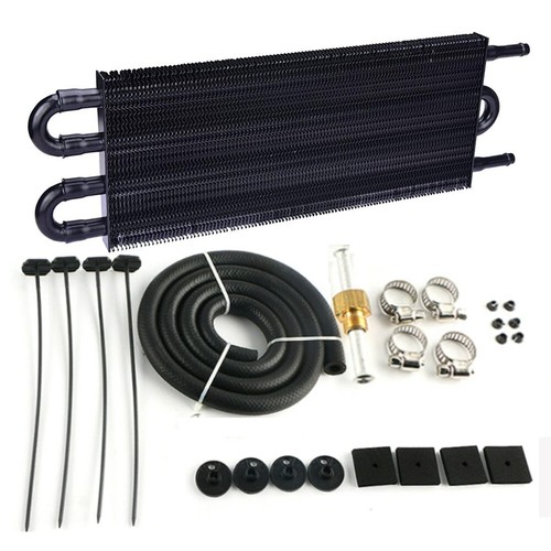 ⭐Enfriador de aceite de transmisión + manguera / kit de montaje de 4 filas radiador automático manual aluminio - Imagen 2 de 12