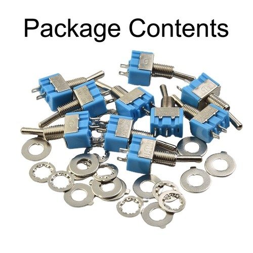 10x Mini-Kippschalter-Kit MTS-101 2-polig SPST ON-OFF 2-polig 6A 250V AC Neu - Bild 3 von 12