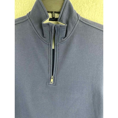 CLUB ROOM Mens Stretch Quarter-Zip Fleece Sweatshirt Blue Size Small - Picture 8 of 10