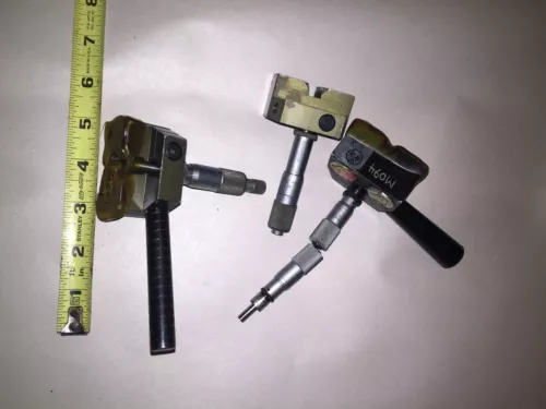 STARRETT NO. 463 MICROMETER HEAD & GAGE QTY 2 & MITUTOYO 0-.5" GAGE MICREOMETERS