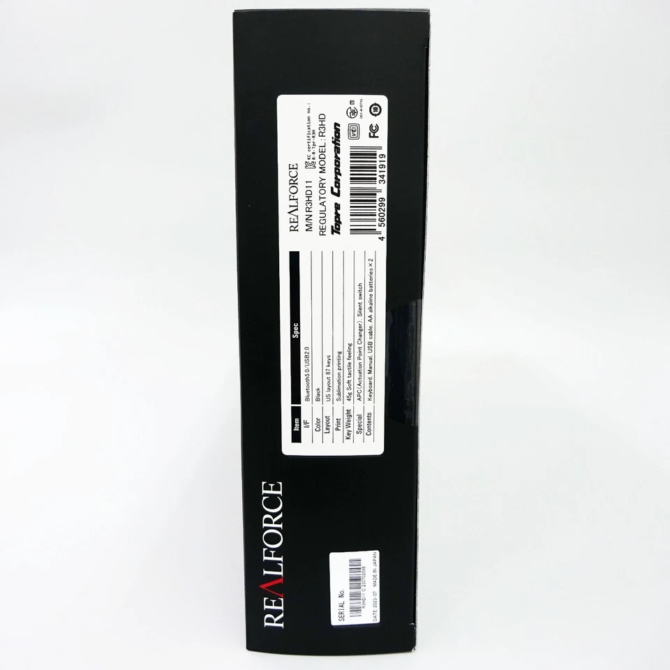 Topre REALFORCE R3 / R3HD11 Bluetooth 5.0 US Layout 87 Keys All45g Black NEW - Image 4 of 4