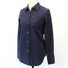 Alex Mill black minimalist button up blouse shirt with pocket rose size XS