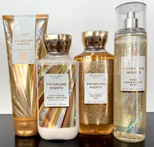 Bath & Body Works Lot of 4 TWINKLING NIGHTS Lotion~Body Cream~Mist~Shower Gel