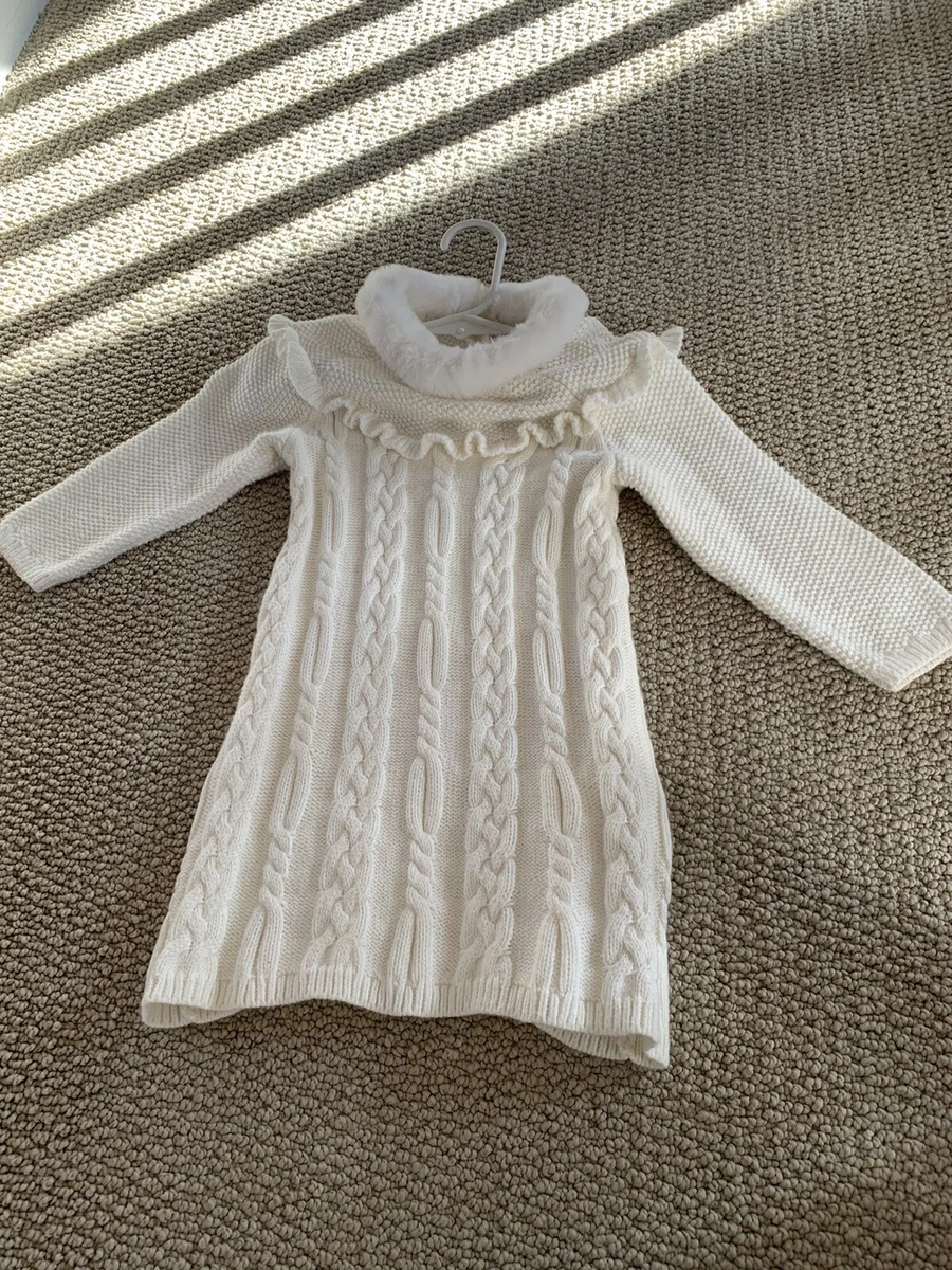 GYMBOREE GIRLS FAUX FUR COLLAR SWEATER DRESS SIZE 12 18 MONTHS eBay