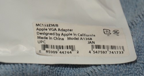 Apple Ipad Dock Connector for VGA Adapter MC552ZM/B 30-pin A1368 - 第 3/3 張圖片
